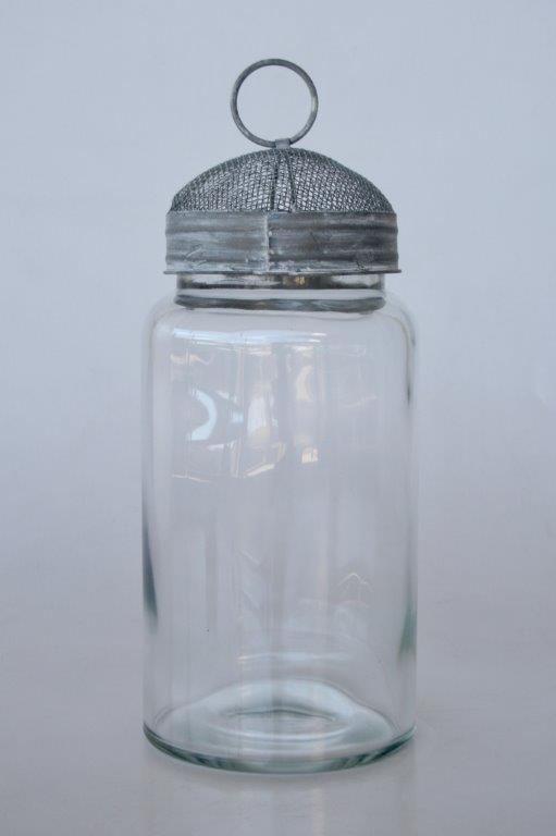 Glass Jar with Wire Mesh Lid - NetDécor 