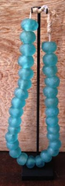 Large Aqua Coloured Glass Beads on Stand - NetDécor 