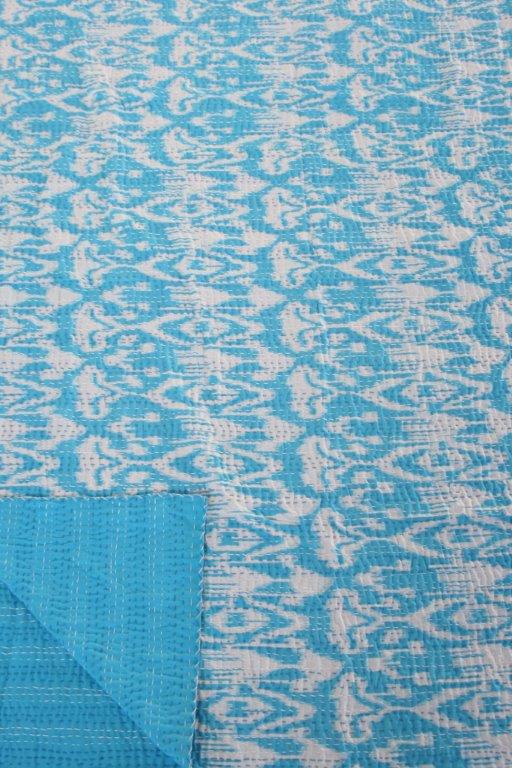 Ikat Turquoise Cotton Throw - NetDécor 