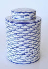 LARGE BLUE ROUND FISH JAR 28X20CM - NetDécor 
