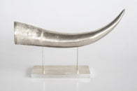 Large Silver Horn Ornament - NetDécor 