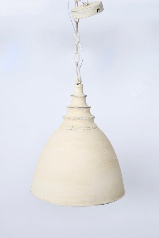 Medium Cream Metal Hanging Lamp - NetDécor 