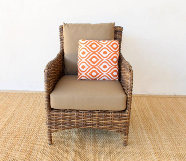 OUTDOOR THICK WEAVE ARM CHAIR WITH CUSHIONS  67CM - NetDécor 