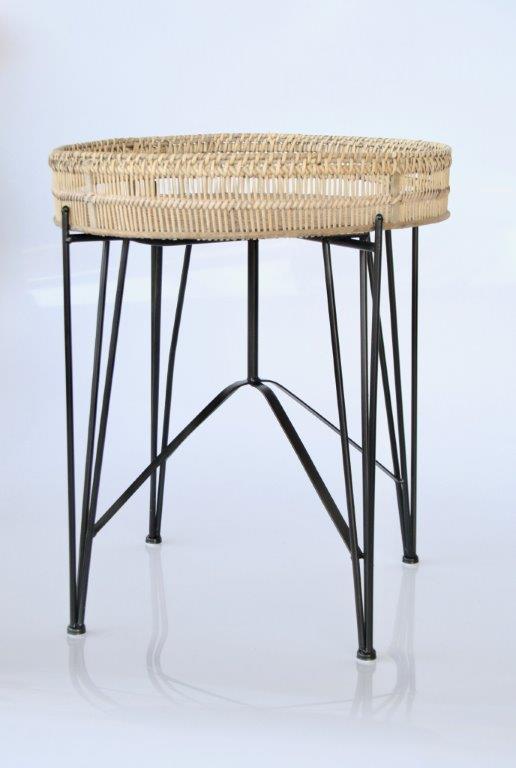 Round Rattan Tray On Stand - NetDécor 