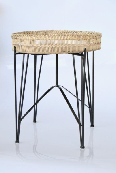 Round Rattan Tray On Stand - NetDécor 