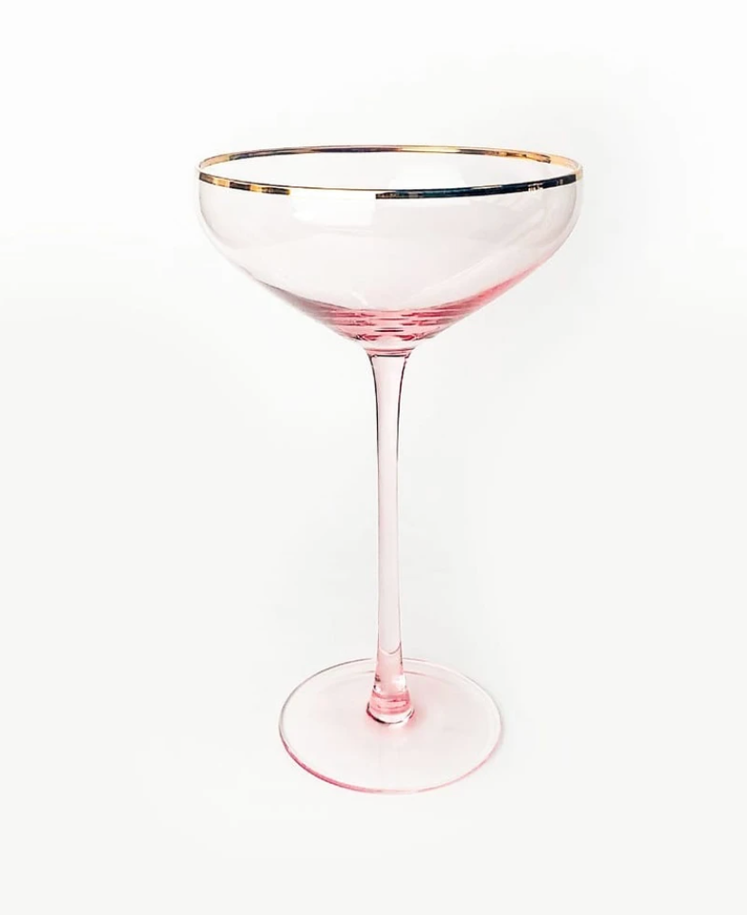 Back in Stock! Shanghai Crystal Champagne Coupe - 4 Piece Glassware Set - NetDécor 