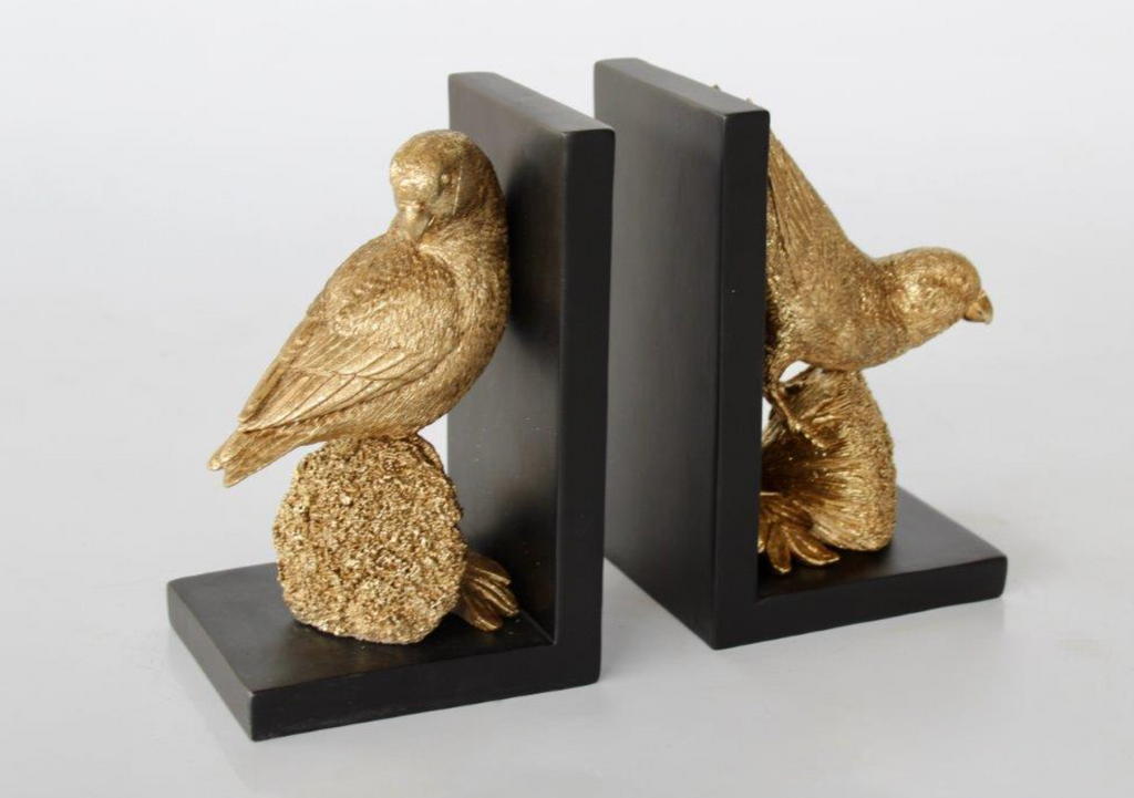 Gold Love Birds Pair Of Bookends - NetDécor 
