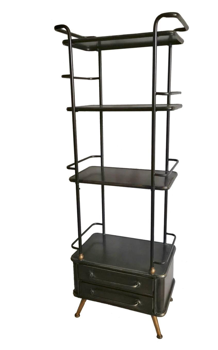 Antique Brown Obelisk with Drawers - NetDécor 