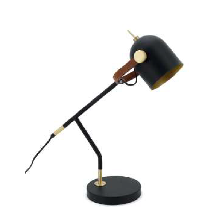 Leather Bound Black Desk Lamp - NetDécor 