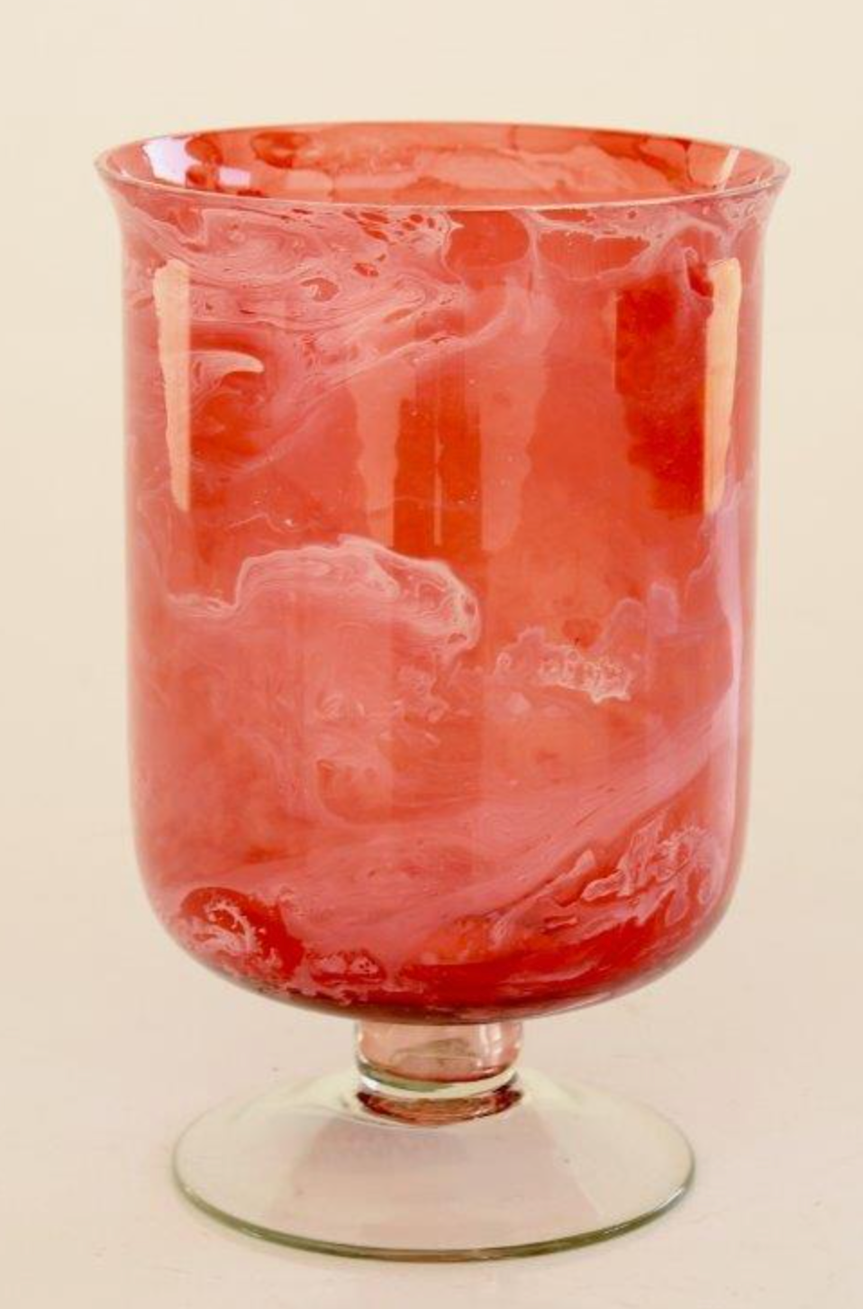 Cranberry Glass Candle Holder - NetDécor 