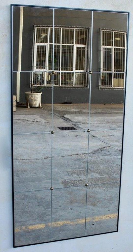 Very Large Black Metal Mirror with 12 Divisions - NetDécor 