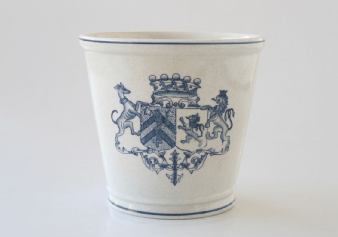 BLUE EMBLEM CRACKLE PLANTER - NetDécor 