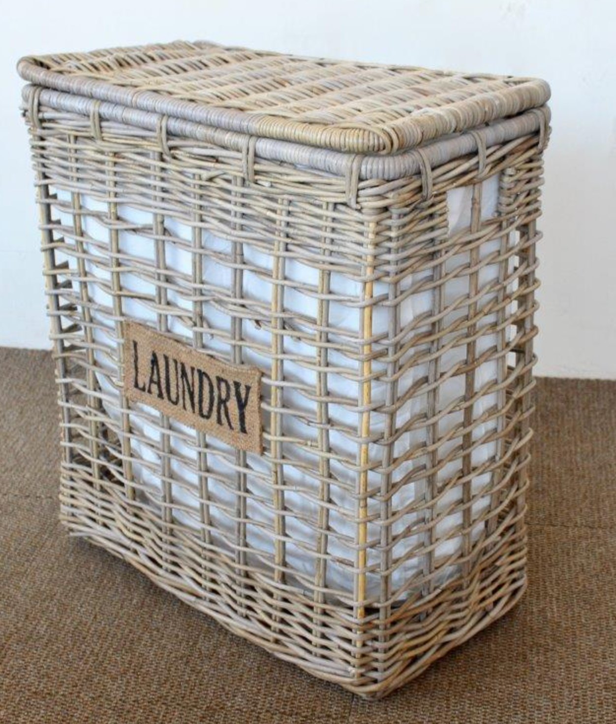 Large Wicker Laundry Basket With Lid - Za Za Homes