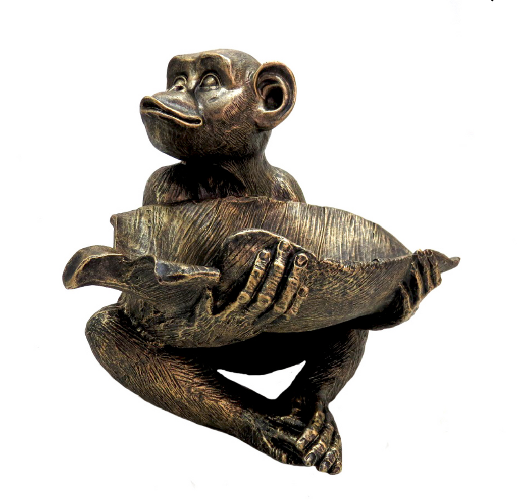 33cm Antique Romeo Monkey Bowl Holder - NetDécor 
