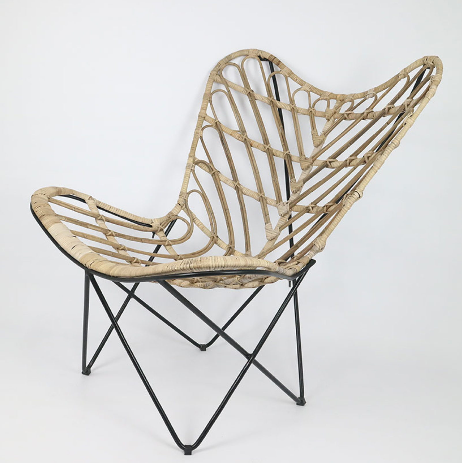 RATTAN THICK CHAIR BUTTERFLY GREY - NetDécor 