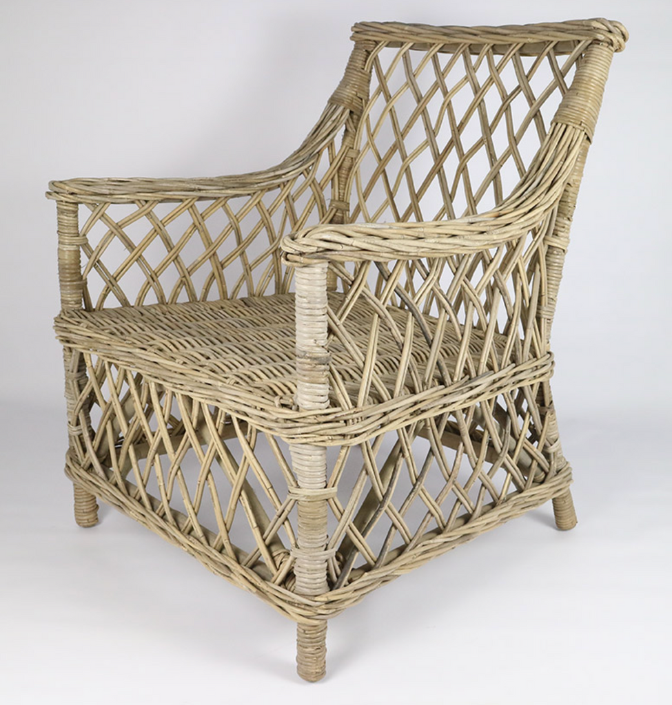RATTAN THICK GREY DINING CHAIR - NetDécor 