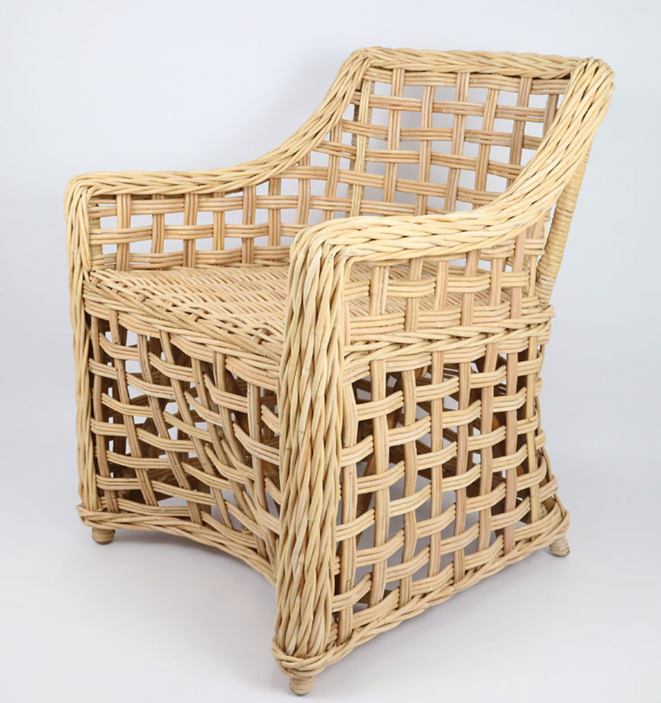 RATTAN THICK CHAIR DINING FLAT OPEN NATURAL - NetDécor 