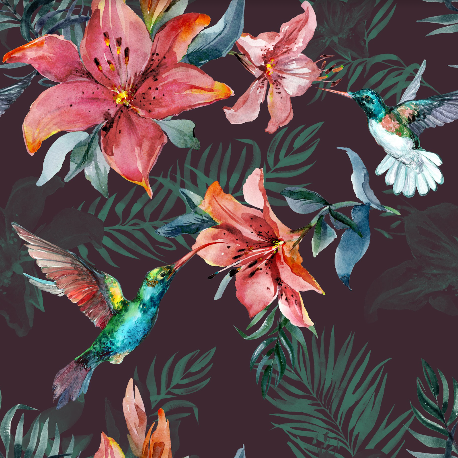 Flourescent Sunbirds - NetDécor 