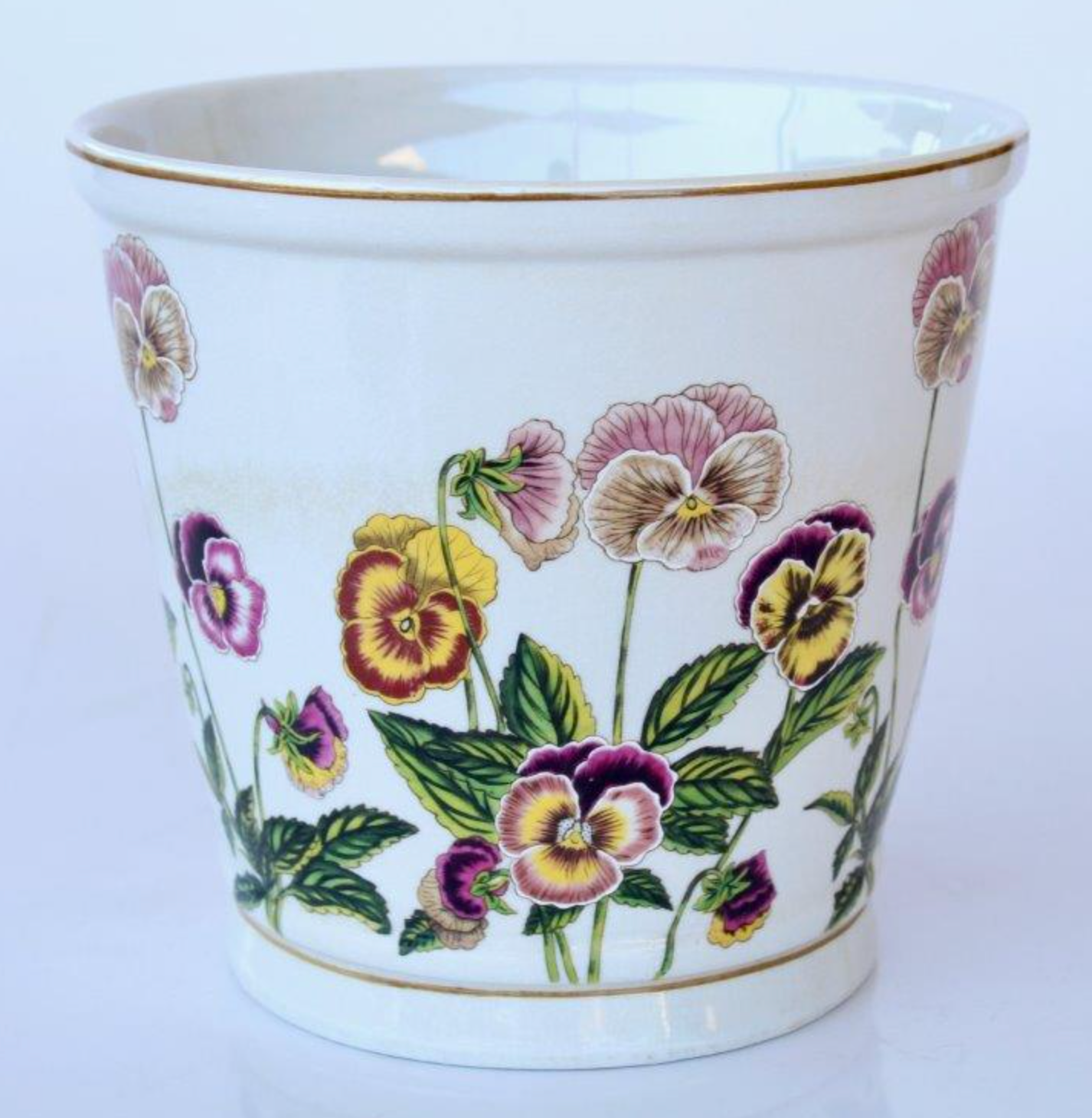 PINK PANSY ROUND PLANTER - NetDécor 