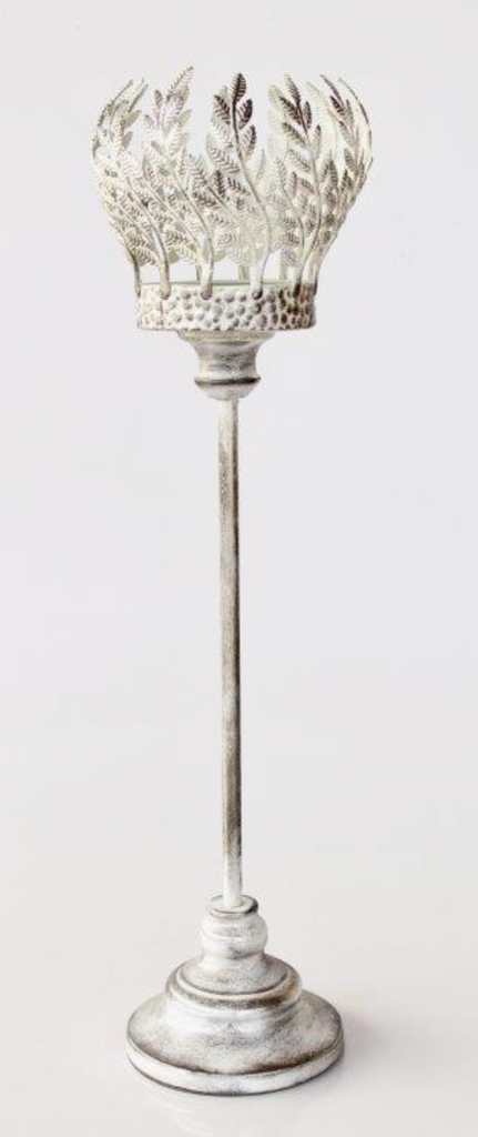 TALL SILVER METAL CANDLE HOLDER - NetDécor 