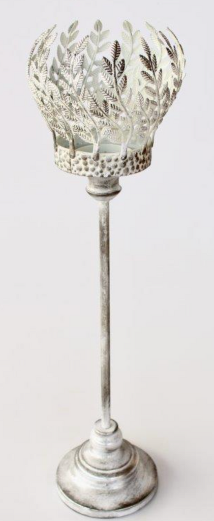 TALL SILVER METAL CANDLE HOLDER - NetDécor 