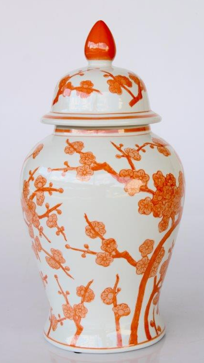 Large Pale Orange Ginger Jar - NetDécor 
