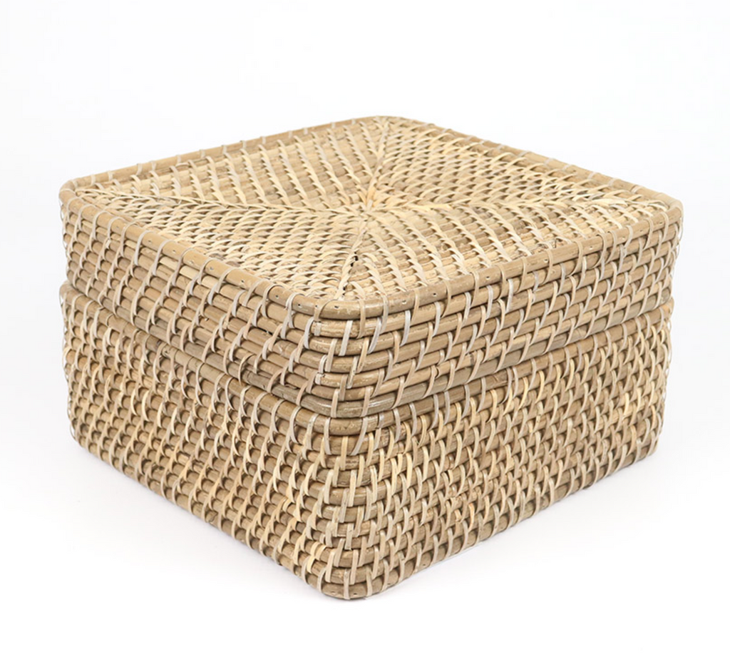 Square Rattan Boxes RATTAN BOX SQUARE XLARGE – NetDécor