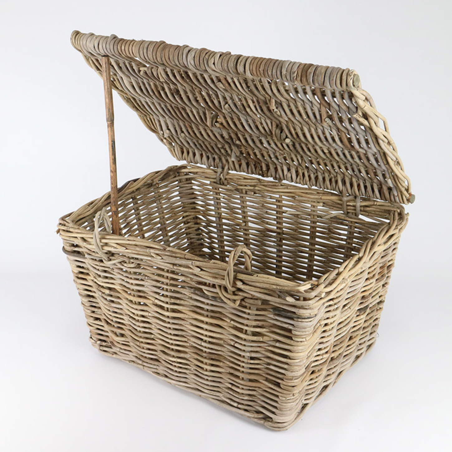 Rattan Picnic Lidded Box Grey - NetDécor 