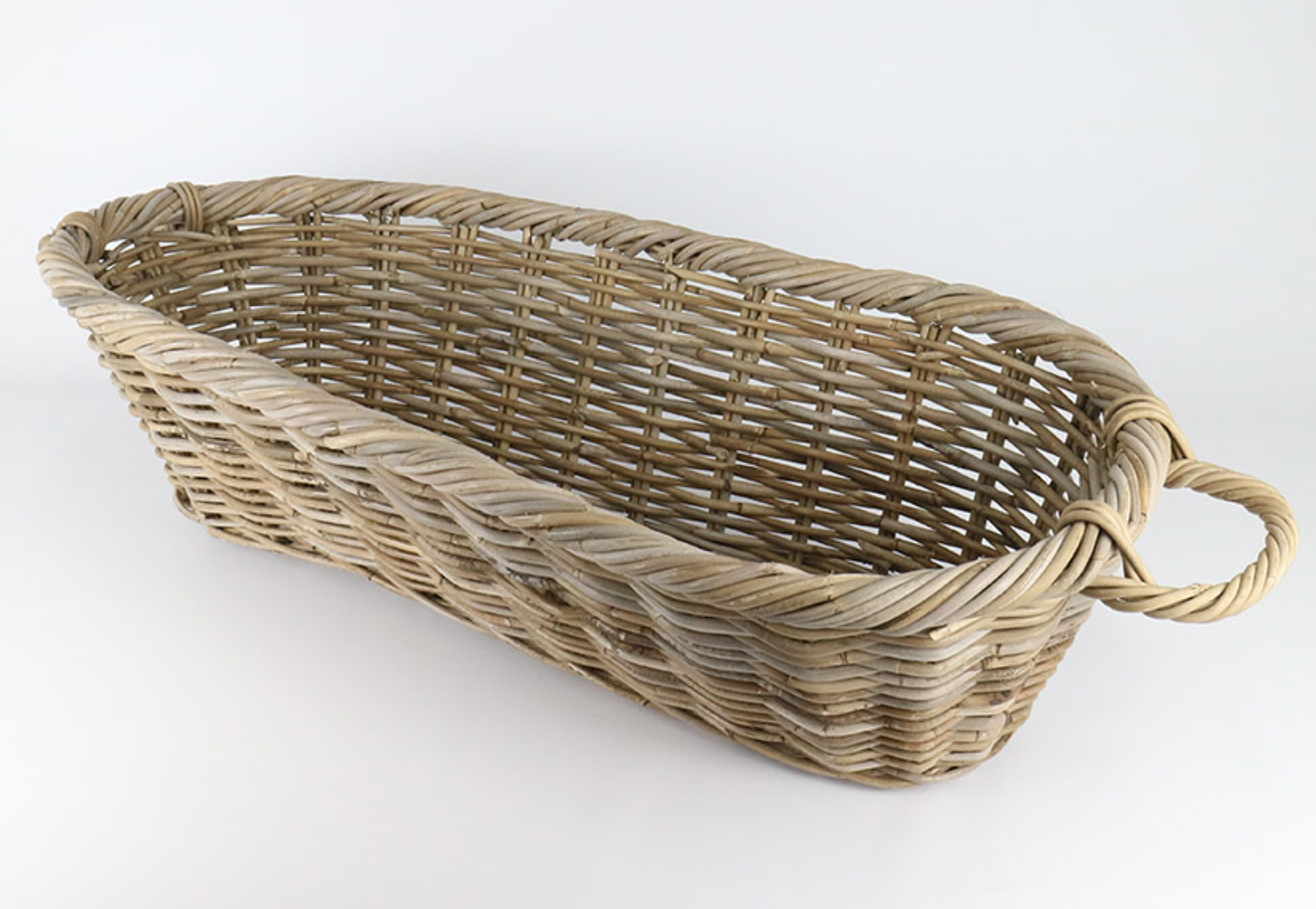 RATTAN THICK FRUIT BASKET OVAL XLARGE GREY - NetDécor 