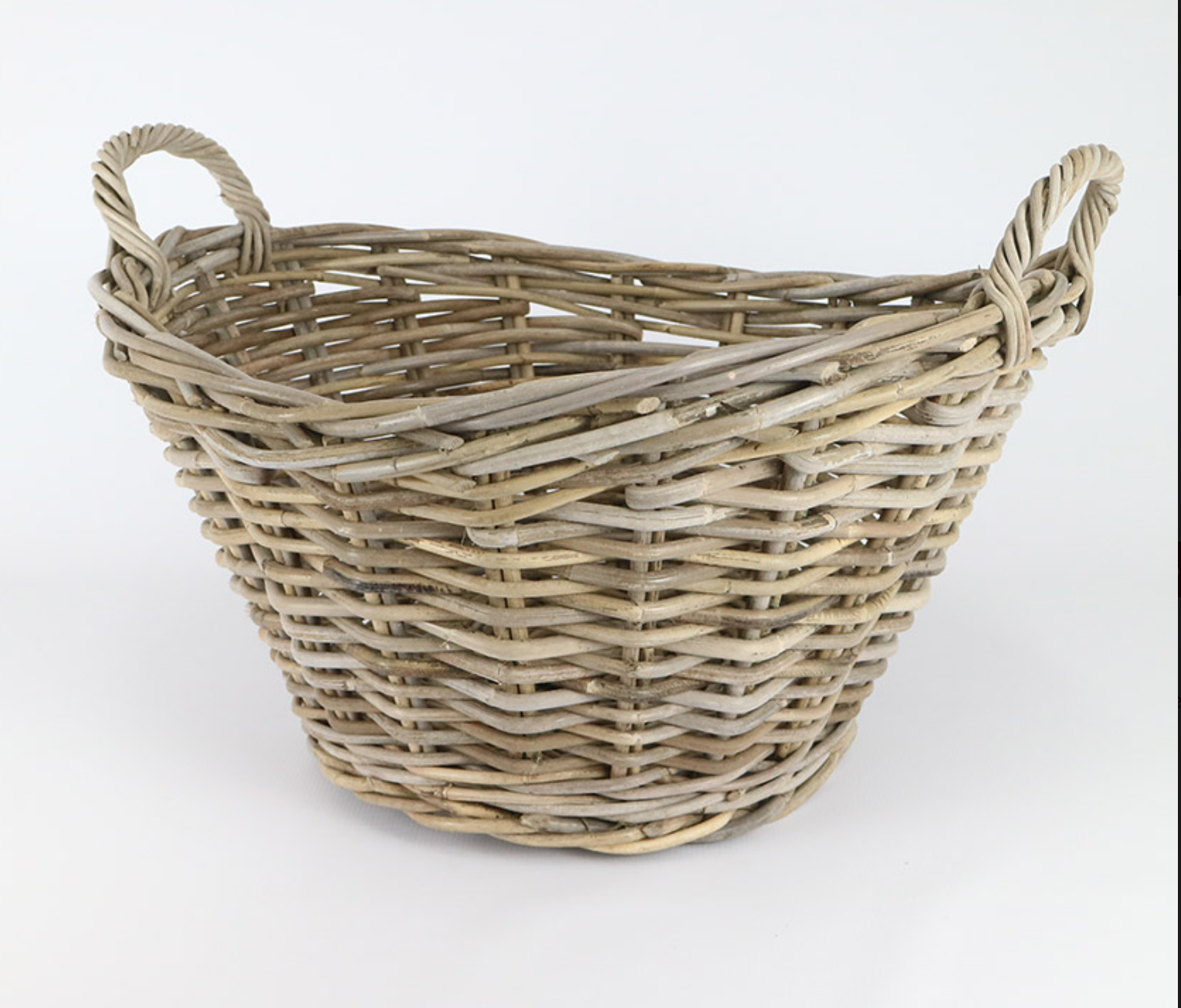 RATTAN THICK BASKET FISH GREY - NetDécor 
