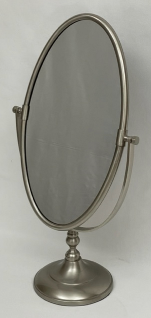 MIRROR DRESSING TABLE OVAL PEWTER - NetDécor 