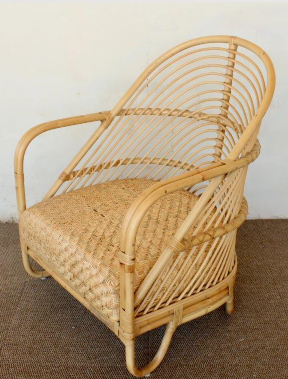 Occasional Cane Chair with Rattan Peel Cushion - NetDécor 