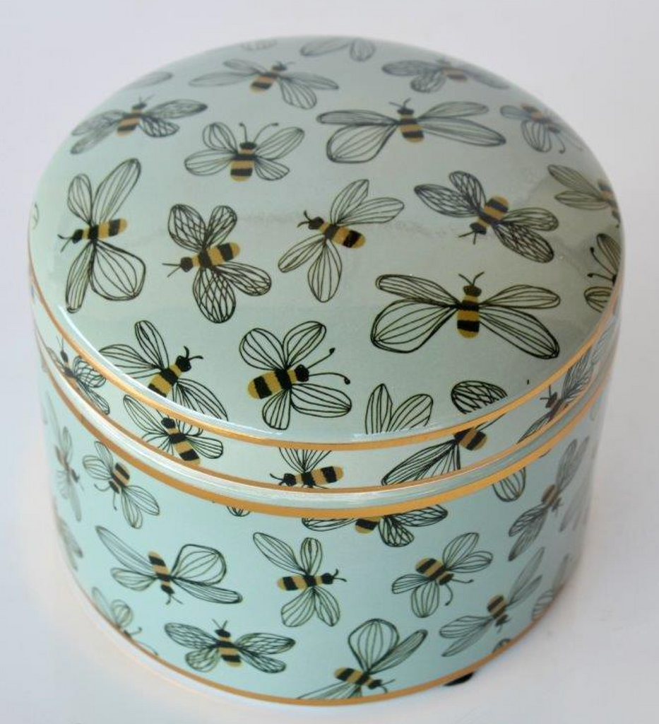 Duck Egg with Bees Box with Lid - NetDécor 