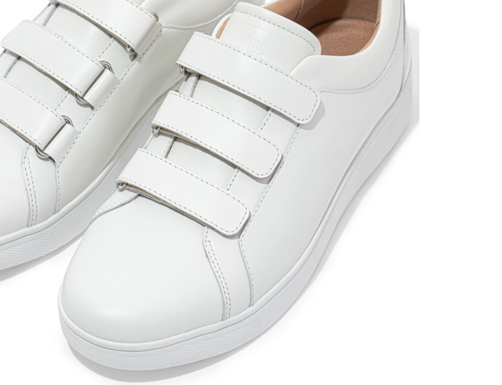 FitFlop - Rally Quick Stick Fastening Leather Sneakers Urban White - NetDécor 