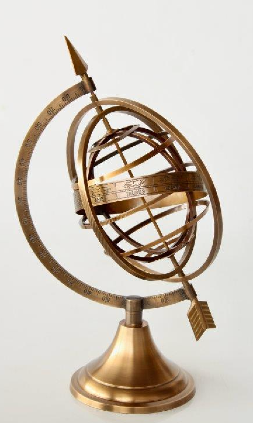 Large Brass Armillary with Arrow - NetDécor 