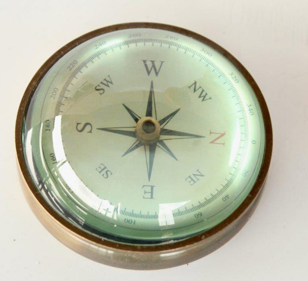 Domed Brass Compass - NetDécor 