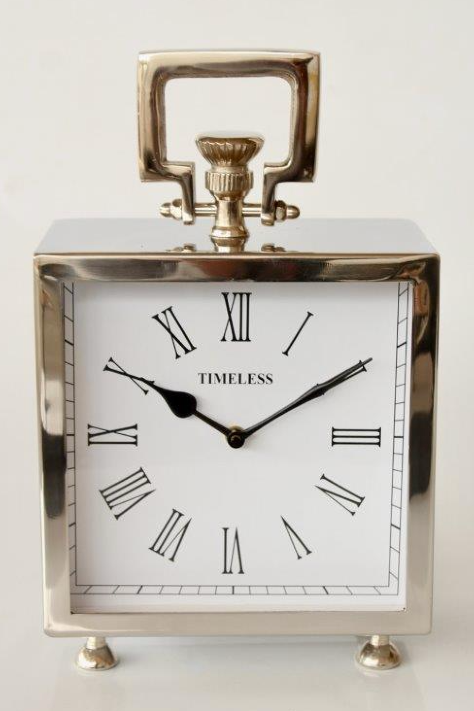 Large Square Nickel Table Clock