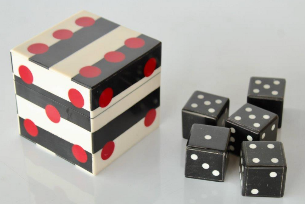 Dice in Black, White & Red Box - NetDécor 