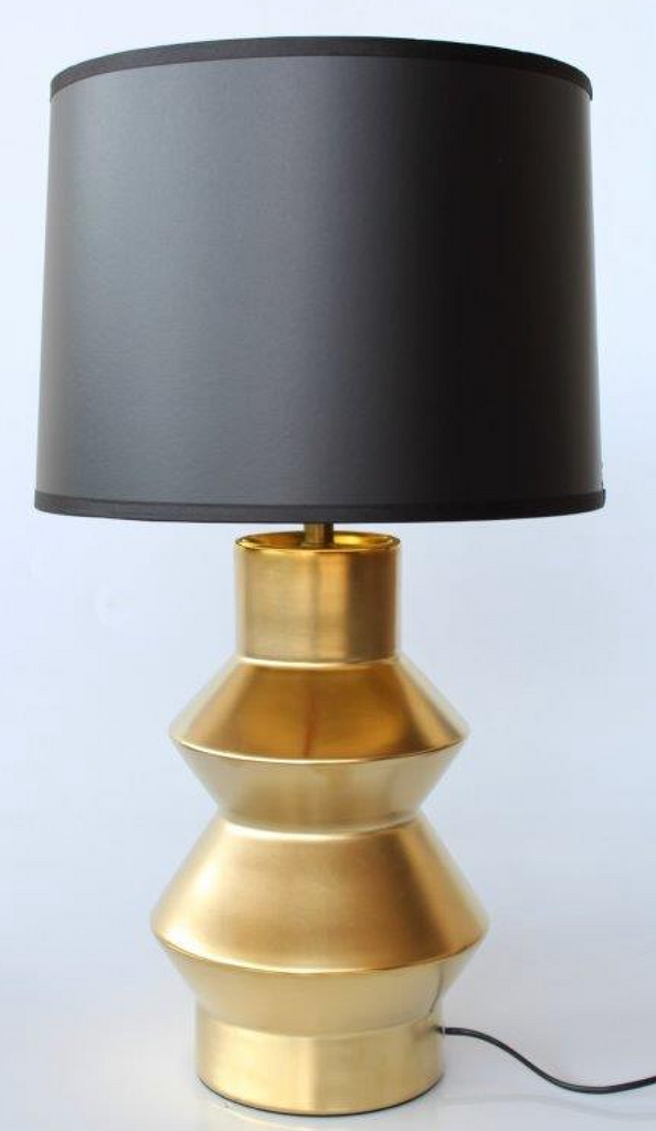 70cm Gold Lamp Base with Black Shade - NetDécor 