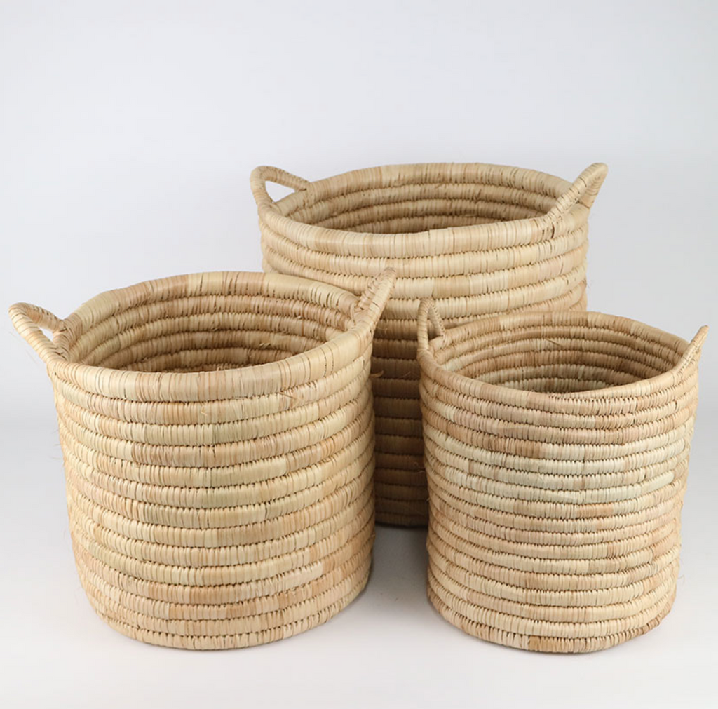 Palm Storage Basket Set of 3 with airhandle - NetDécor 
