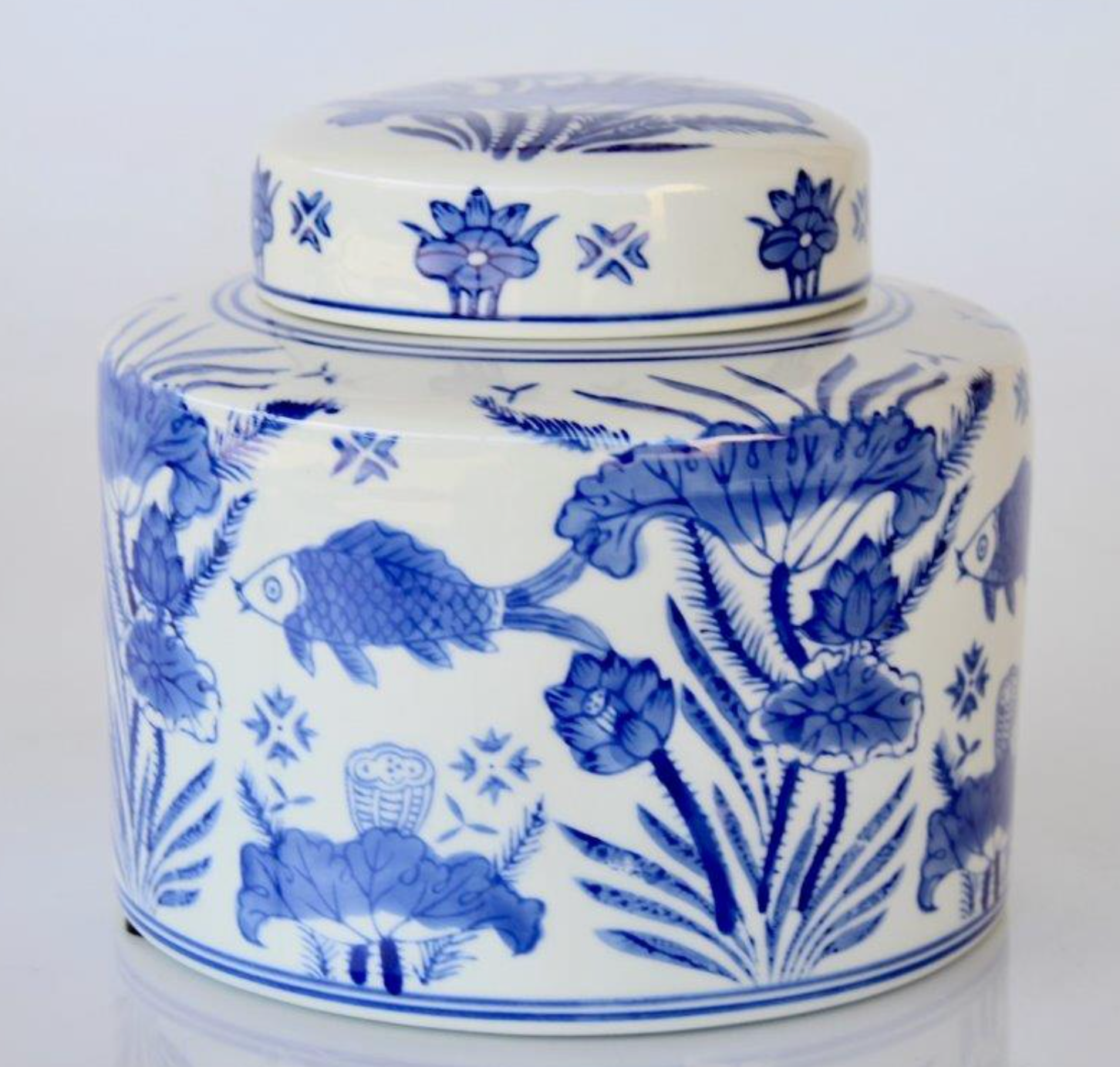 Blue Fish Jar with Lid - NetDécor 