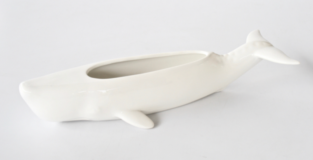 Large Ceramic White Whale Bowl - NetDécor 
