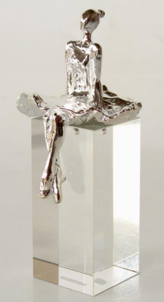 Silver Ballerina on Crystal Base - NetDécor 