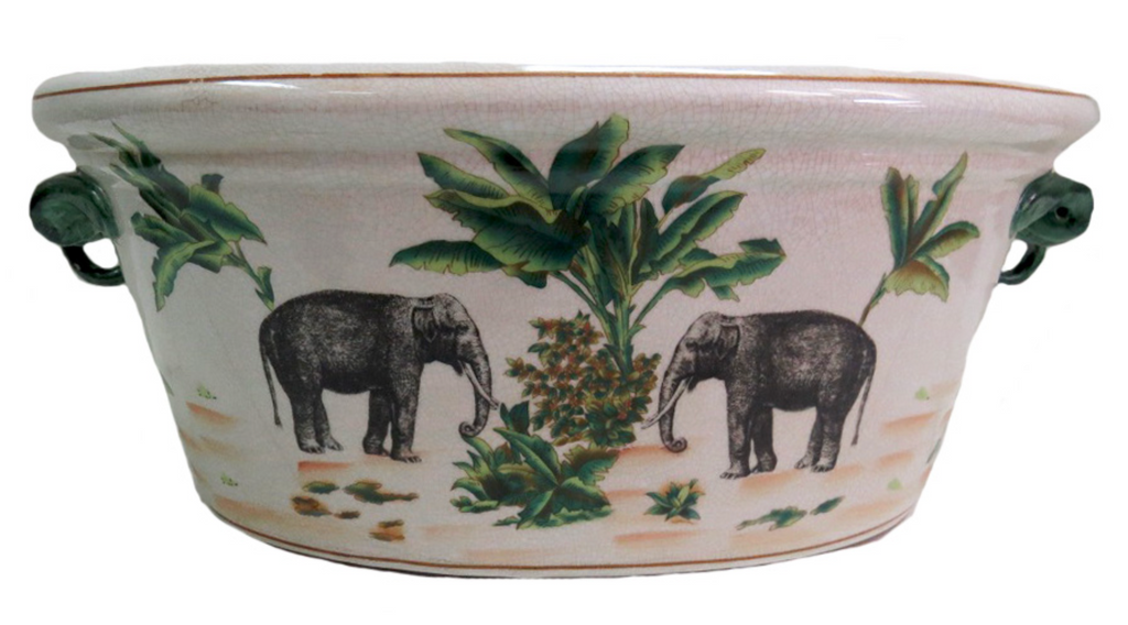 Elephant & Palm Leaf Footbath - NetDécor 