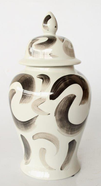 Blue and Grey Swirl Ginger Jar - NetDécor 