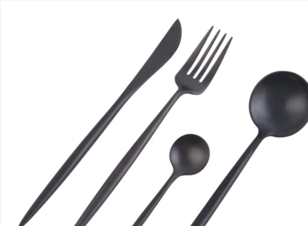Dubai Matt Black 16 Piece Cutlery Set - NetDécor 