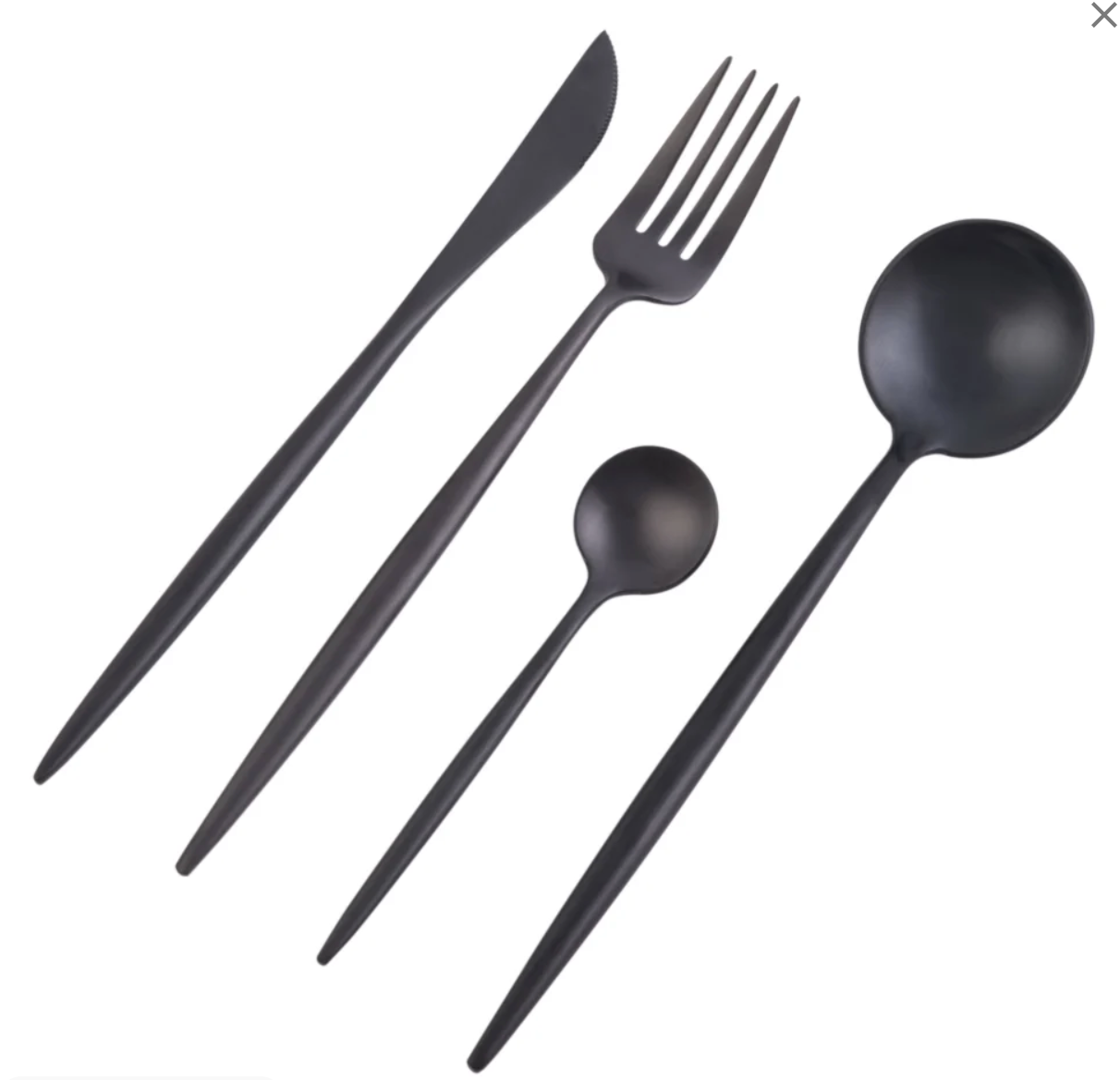 Dubai Matt Black 16 Piece Cutlery Set - NetDécor 