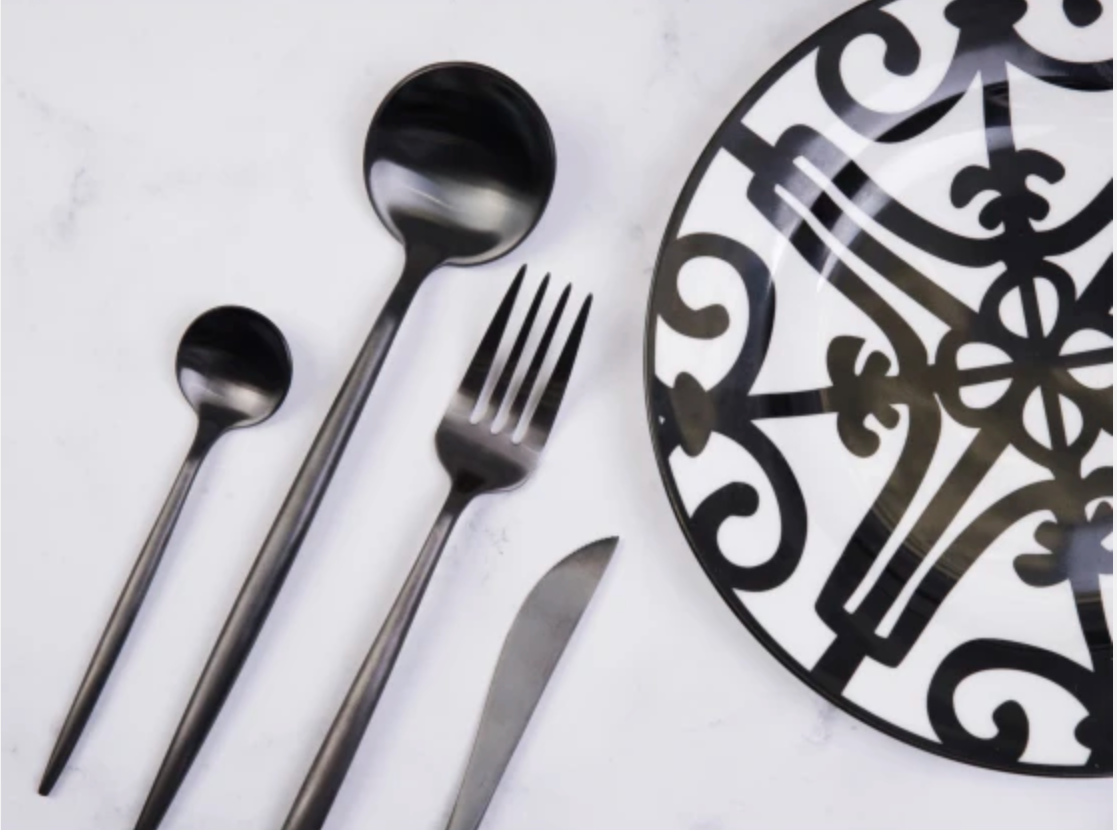 Dubai Matt Black 16 Piece Cutlery Set - NetDécor 
