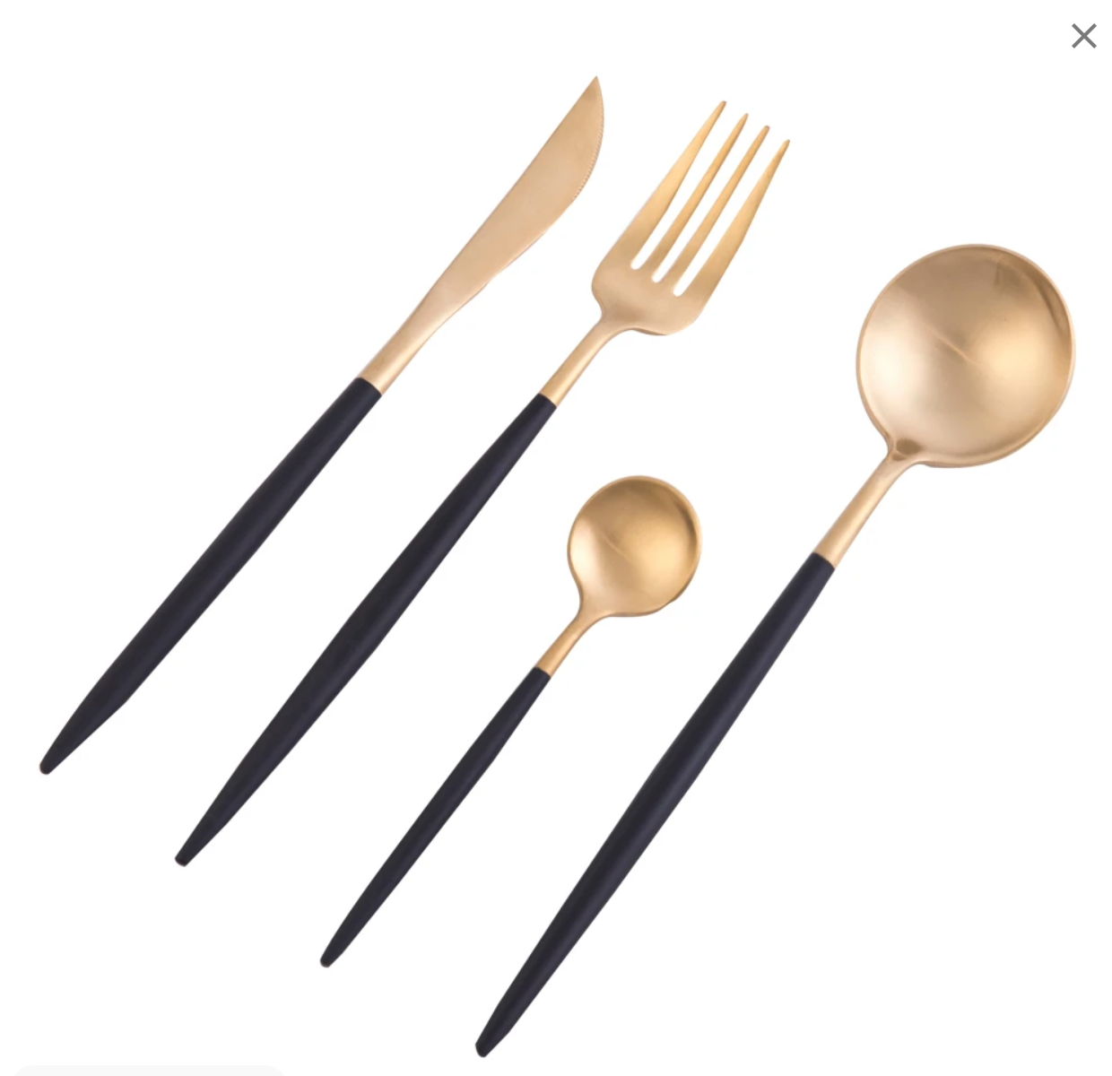 Dubai Gold & Black 16 Piece Cutlery Set - NetDécor 