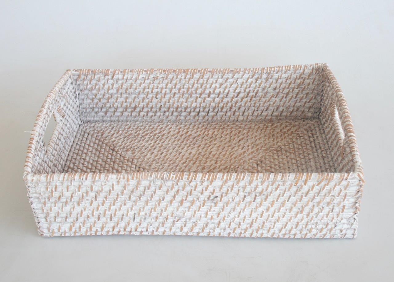Set of 2 Deep Rattan Trays - NetDécor 
